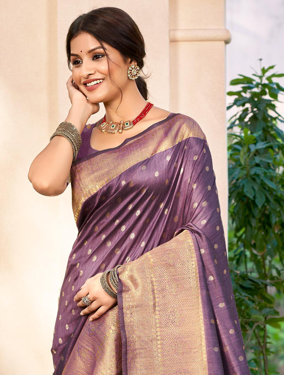 Sangam Prints Dark green Assam Silk Woven Work Traditional Saree | Grocsy
