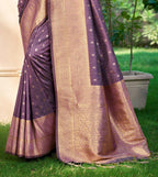 Sangam Prints Dark green Assam Silk Woven Work Traditional Saree | Grocsy