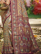 Sangam Prints Purple Silk Woven Work Traditional Saree | Grocsy