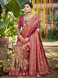 Sangam Prints Purple Silk Woven Work Traditional Saree | Grocsy