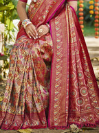 Sangam Prints Purple Silk Woven Work Traditional Saree | Grocsy