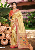Sangam Prints Multi Color Kanjivaram Silk Woven Work Traditional Saree | Grocsy