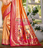 Sangam Prints Multi Color Kanjivaram Silk Woven Work Traditional Saree | Grocsy