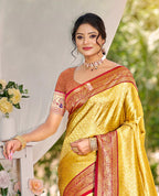 Sangam Prints Multi Color Kanjivaram Silk Woven Work Traditional Saree | Grocsy