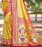 Sangam Prints Multi Color Kanjivaram Silk Woven Work Traditional Saree | Grocsy