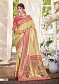 Sangam Prints Multi Color Kanjivaram Silk Woven Work Traditional Saree | Grocsy