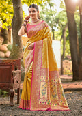 Sangam Prints Multi Color Kanjivaram Silk Woven Work Traditional Saree | Grocsy