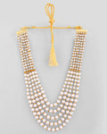 VOJ Gold-Polished Multi Layered Pearl Maharani Necklace | Grocsy