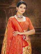 Sangam Prints Multi Color Dharmavaram Woven Work Traditional Saree | Grocsy