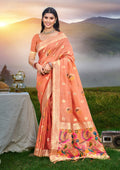 Sangam Prints Gajri Havy Assam Silk Saree With Meena Woven Work Traditional Saree | Grocsy