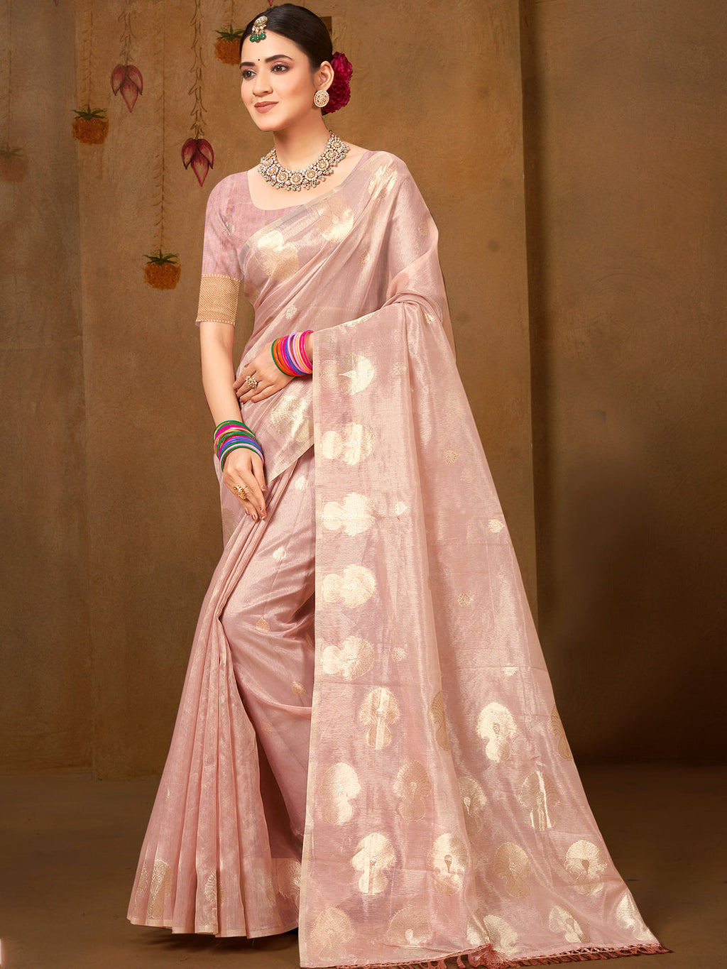 Sangam Prints Purple Munga Kota Woven Work Traditional Saree | Grocsy