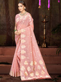 Sangam Prints Pink Munga Kota Woven Work Traditional Saree | Grocsy