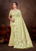 Sangam Prints Olive Green Munga Kota Woven Work Traditional Saree | Grocsy