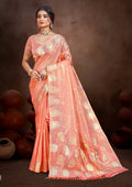 Sangam Prints Gajri Munga Kota Woven Work Traditional Saree | Grocsy
