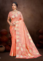 Sangam Prints Gajri Munga Kota Woven Work Traditional Saree | Grocsy