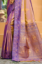 Sangam Prints Royal Purple Soft Silk Woven Work Traditional Saree | Grocsy
