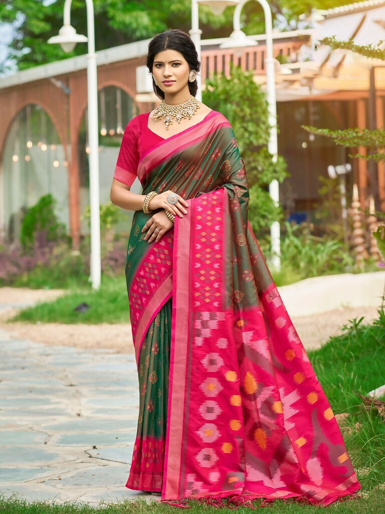 Shree Shyam Fashion Mehendi Soft Silk Saree | Grocsy