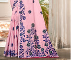 Sangam Prints Mauve Linen Woven Work Traditional Saree | Grocsy
