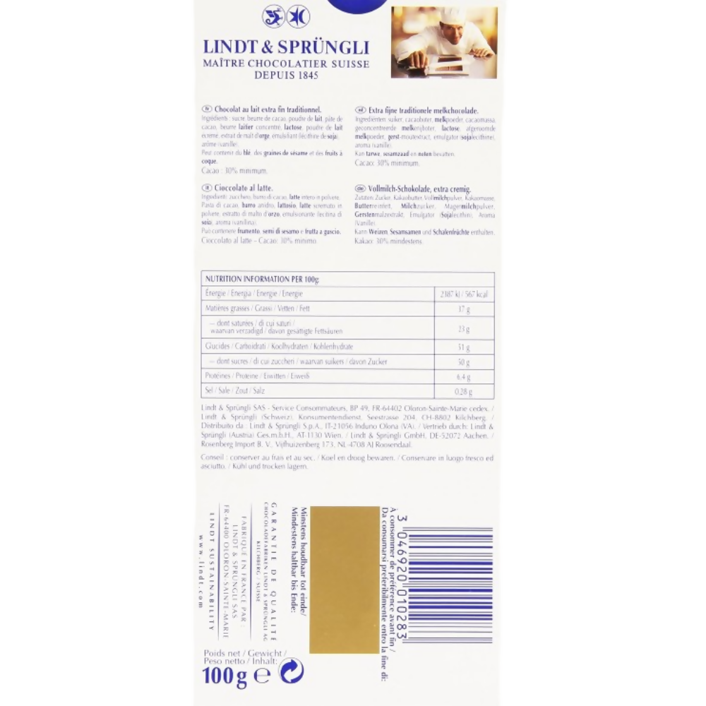 Lindt Excellence Extra Creamy Milk Chocolate | Grocsy