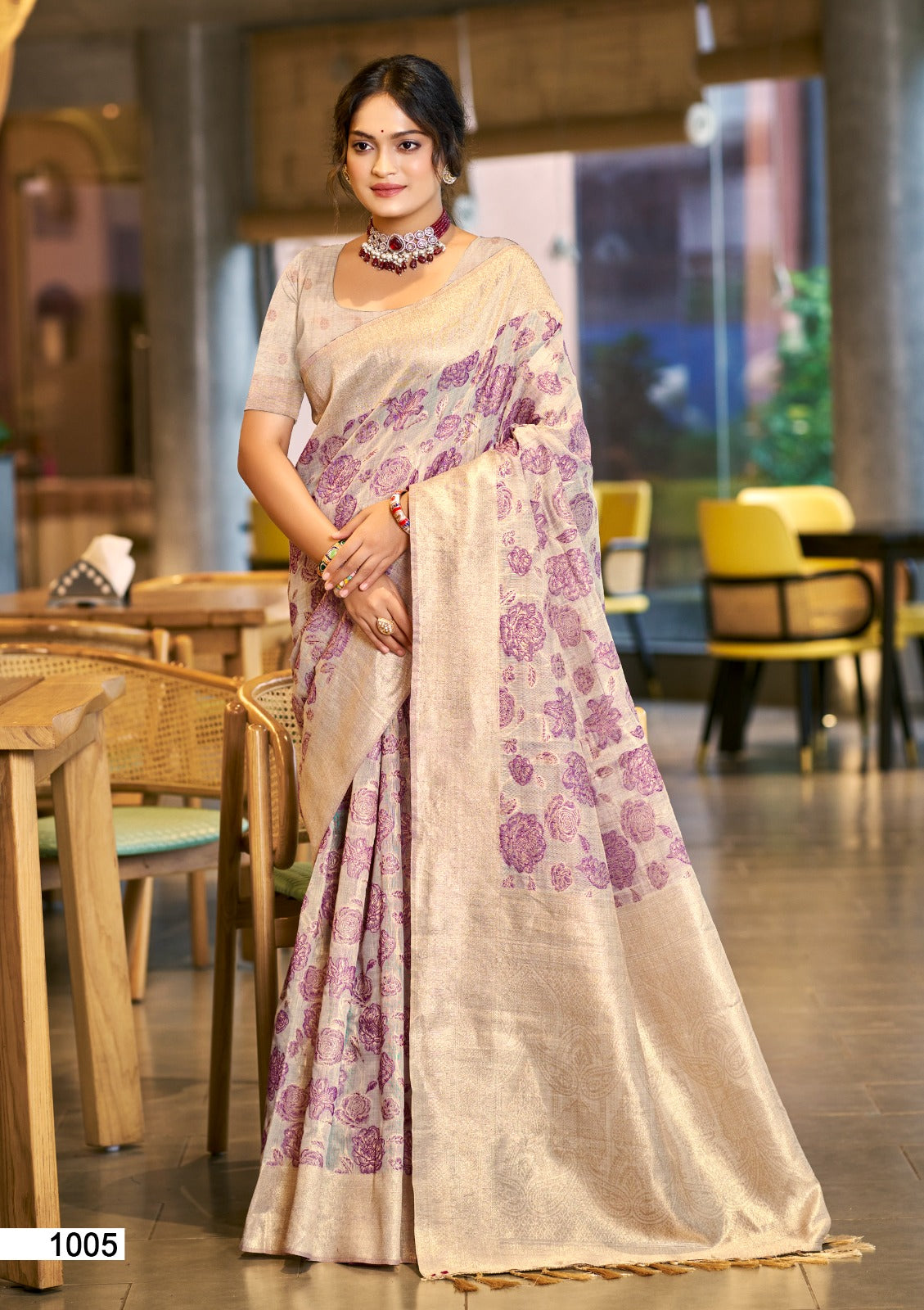 Prazu Fashion Purple Cotton Silk Weaving Wedding Wear Saree | Grocsy