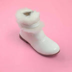 Tiny Bugs Girls Faux Fur Detail Winter Boots - White | Grocsy
