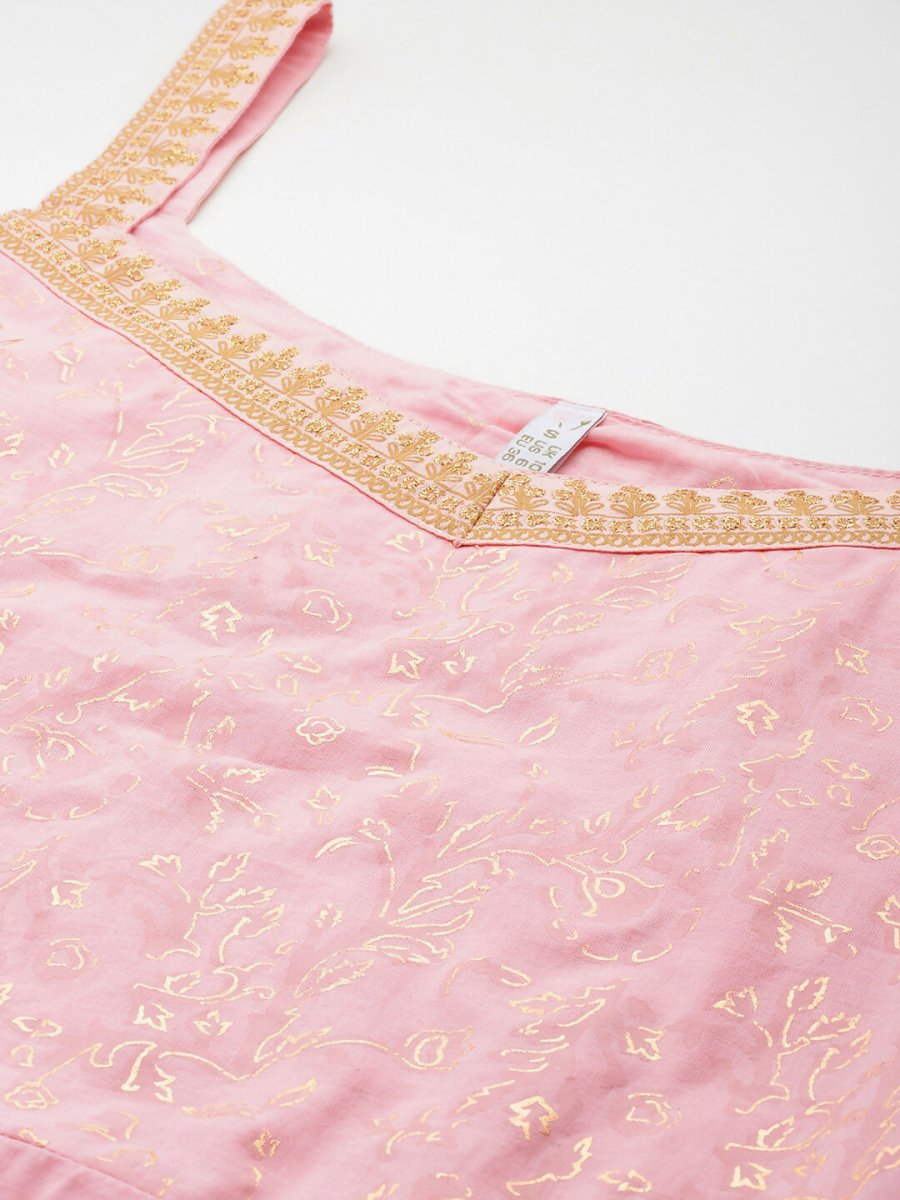 Ahalyaa Women's Traditional wear Kurta Set - Pink | Grocsy