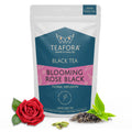 TEAFORA Blooming Rose Black Tea | Assam Loose Leaf Tea | Robust & Flavorful | Blended with Rose Petals, Cardamom, Saffron & Almond | 100% NATURAL INGREDIENTS | Grocsy