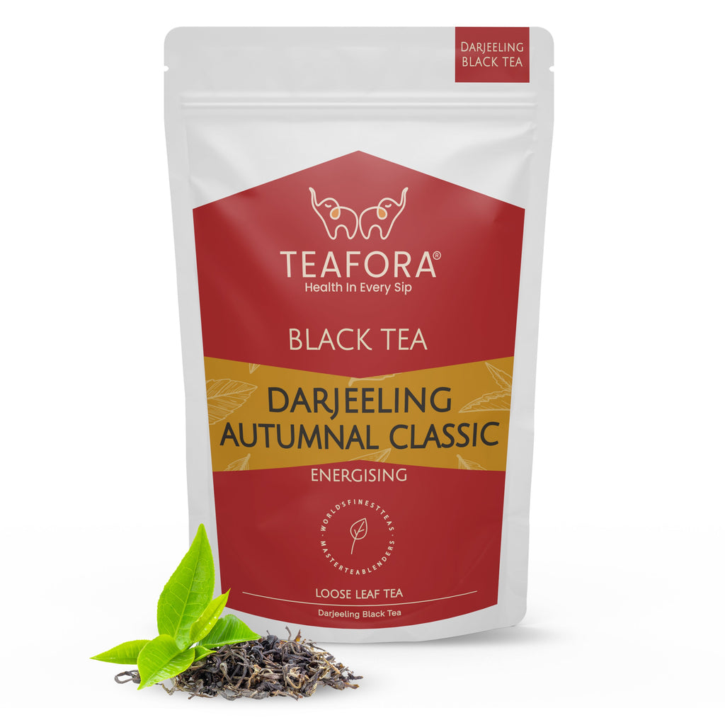 TEAFORA Darjeeling Autumnal Classic Black Tea | Autumn Flush Loose Leaf | Strong, Robust Taste & Aroma | Freshly Sourced Direct From Origin | Brew Hot or Iced Tea | Grocsy