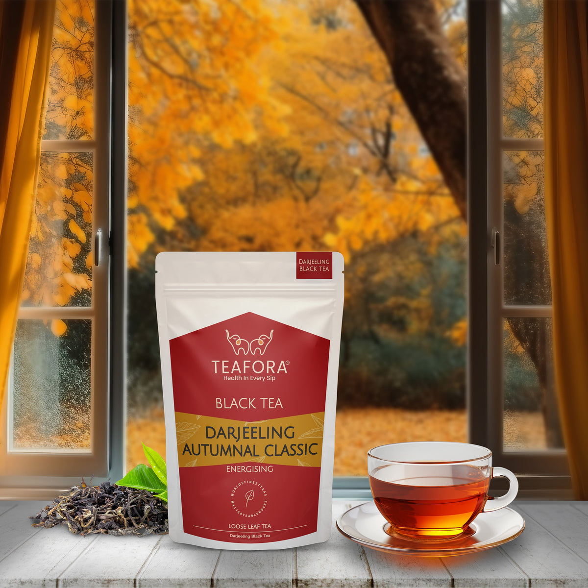 TEAFORA Darjeeling Autumnal Classic Black Tea | Autumn Flush Loose Leaf | Strong, Robust Taste & Aroma | Freshly Sourced Direct From Origin | Brew Hot or Iced Tea | Grocsy