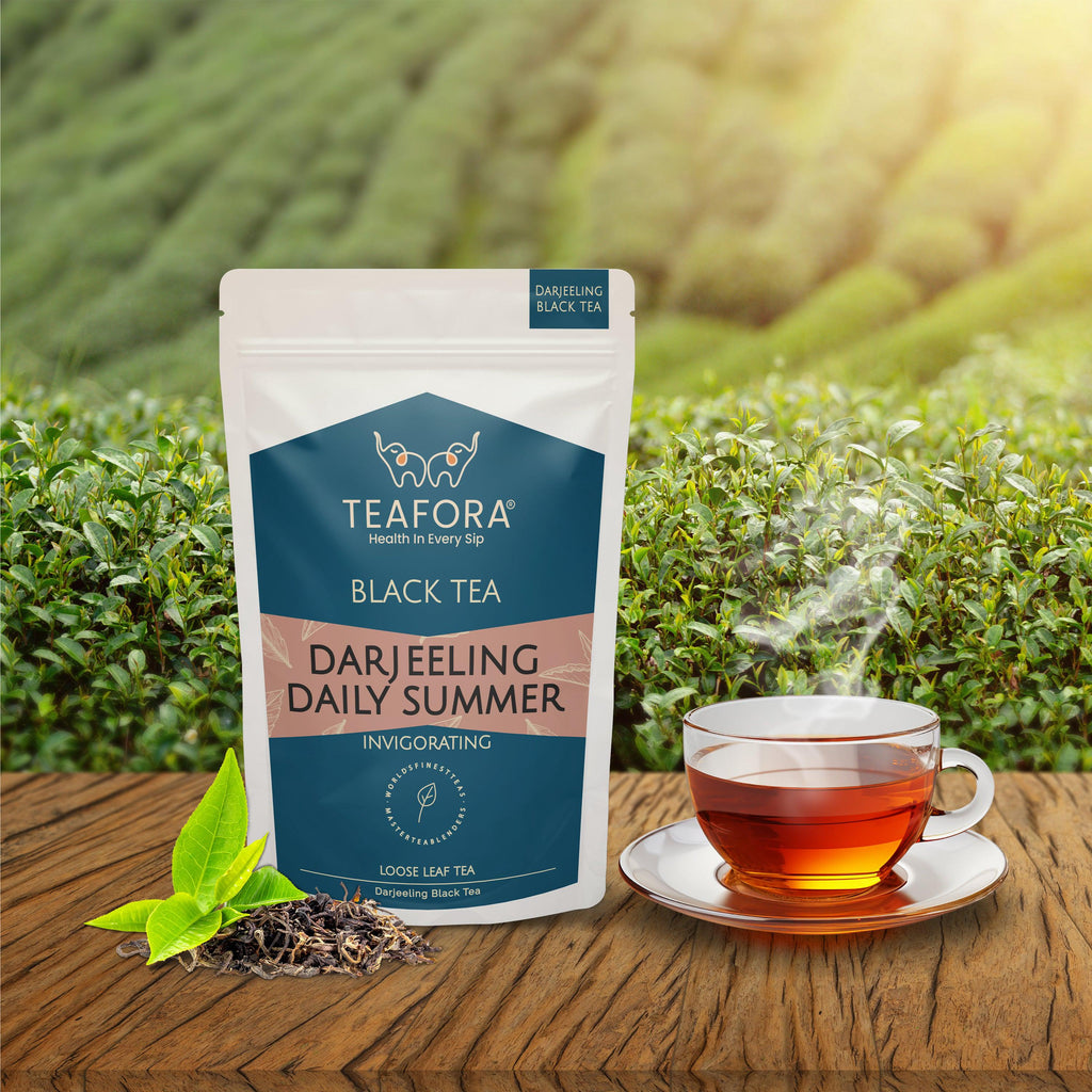 TEAFORA Darjeeling Daily Summer Black Tea | Original English Breakfast Tea | Energizing & Aromatic Loose Leaf Tea | Freshly Sourced Direct From Origin | Grocsy