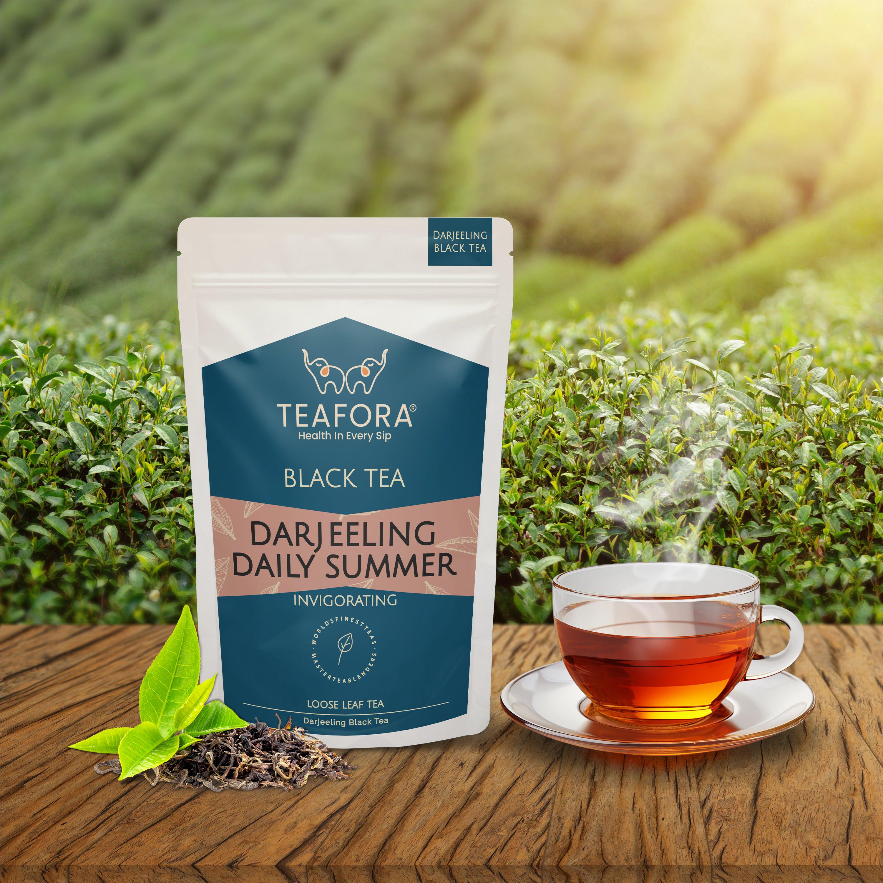 TEAFORA Darjeeling Daily Summer Black Tea | Original English Breakfast Tea | Energizing & Aromatic Loose Leaf Tea | Freshly Sourced Direct From Origin | Grocsy