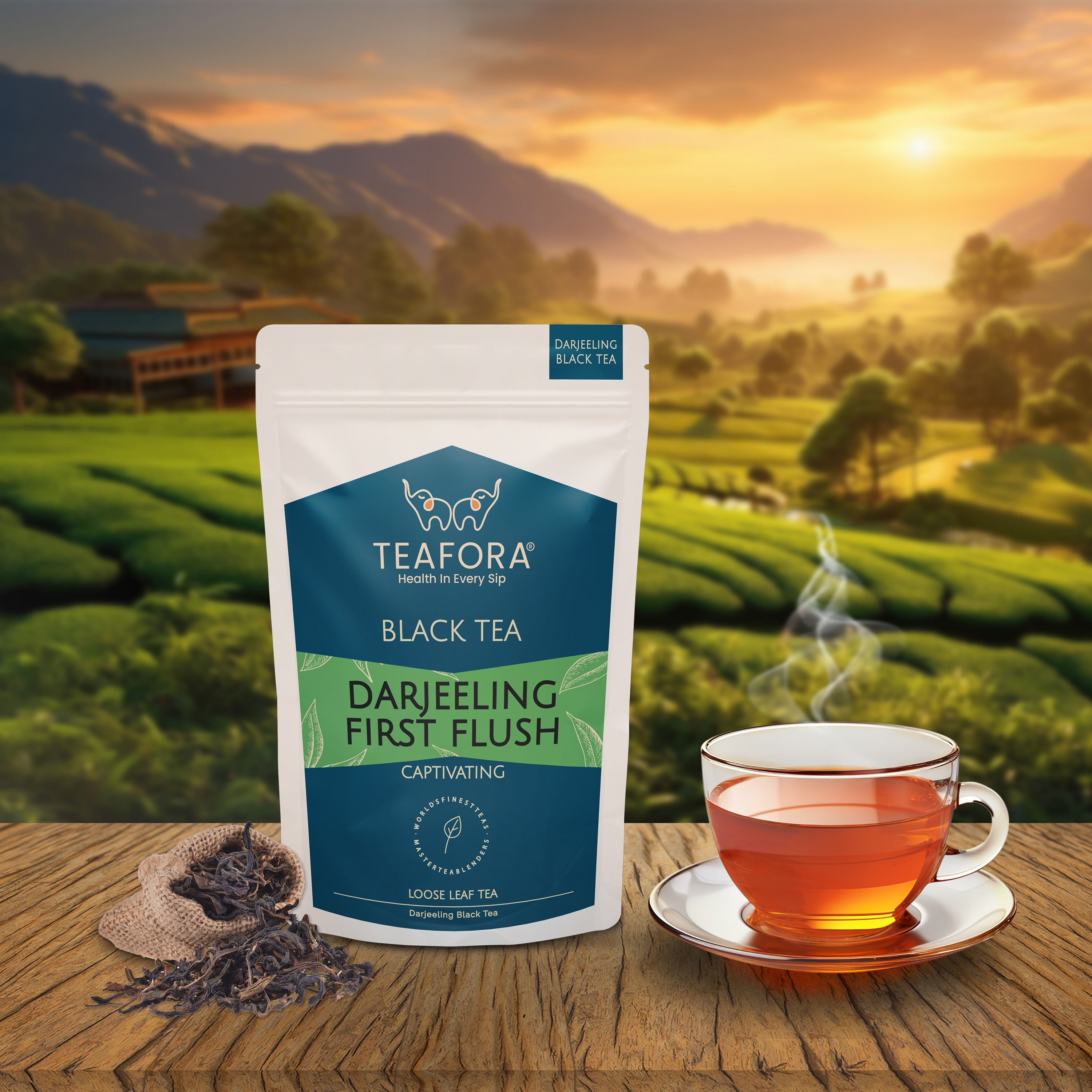 TEAFORA Darjeeling First Flush Black Tea | Single Estate Refreshing & Aromatic | Loose Leaf Tea | Freshly Sourced Direct From Origin | Grocsy
