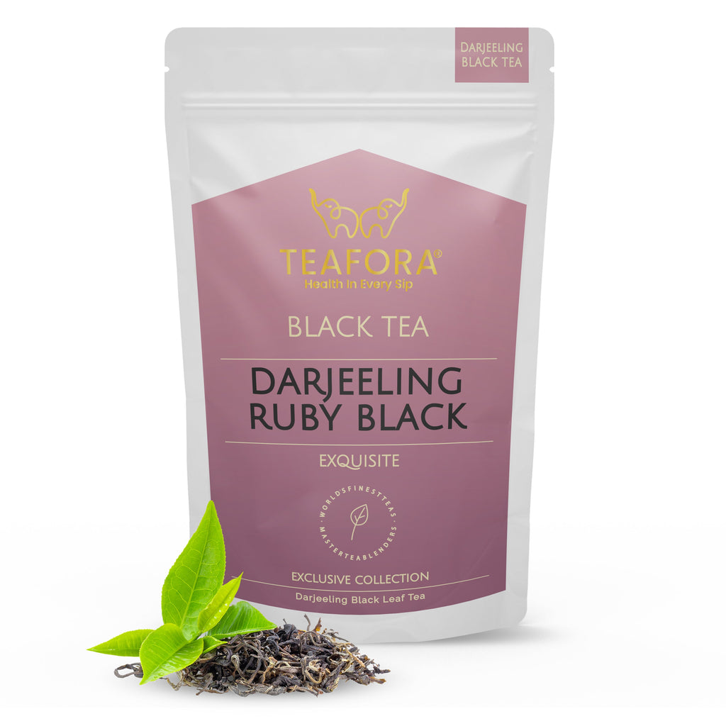 TEAFORA Darjeeling Ruby Black Tea | Single Estate Loose Leaf | Smooth & Fruity Flavor | Freshly Sourced Direct From Origin | Brew Hot or as Iced Tea | Grocsy