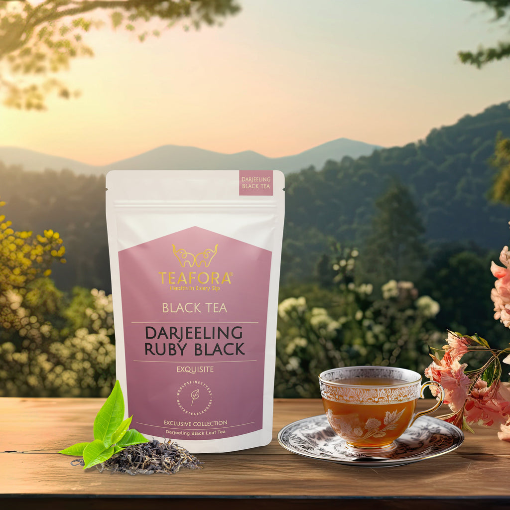 TEAFORA Darjeeling Ruby Black Tea | Single Estate Loose Leaf | Smooth & Fruity Flavor | Freshly Sourced Direct From Origin | Brew Hot or as Iced Tea | Grocsy