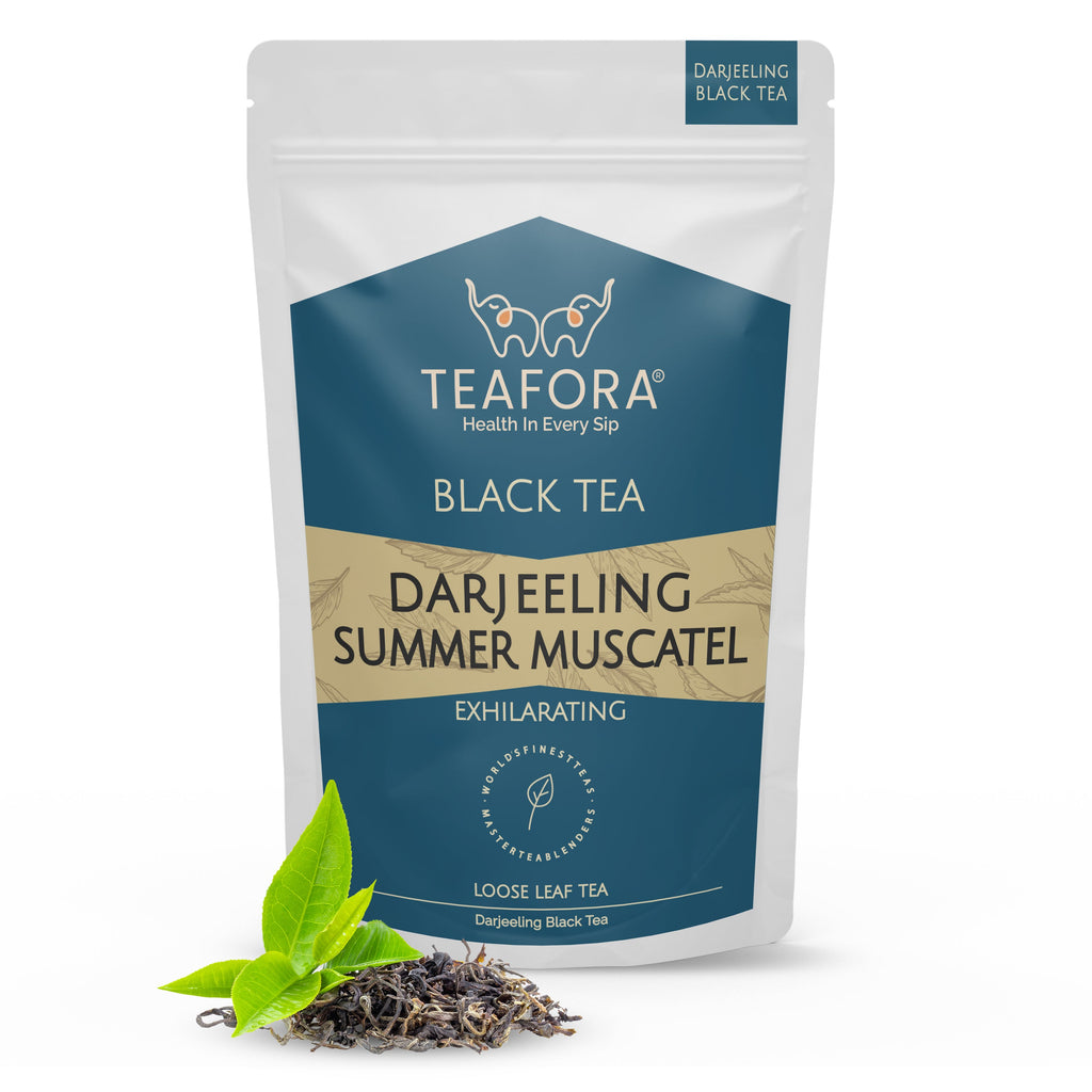 TEAFORA Darjeeling Summer Muscatel Black Tea | Second Flush Loose Leaves | Full Bodied, Musky Fragrance with Floral Notes | Freshly Sourced Direct From Origin | Grocsy