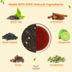TEAFORA Earl Grey Masala Black Tea | Spiced Citrus | Assam Loose Leaves | Blended with Indian Aromatic Spices & Natural Bergamot Extract | 100% NATURAL | Grocsy