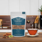 TEAFORA Earl Grey Masala Chai Tea | Spiced Citrus | Blend of Assam CTC, Cardamom, Cinnamon, Black Pepper, Clove, Natural Bergamot Extract | 100% NATURAL | Grocsy