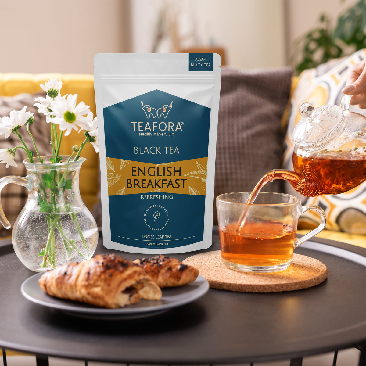 TEAFORA English Breakfast Black Tea | Rich, Robust & Full Bodied Loose Leaf Tea | Refreshing & Aromatic | Freshly Sourced Direct From Origin | Grocsy