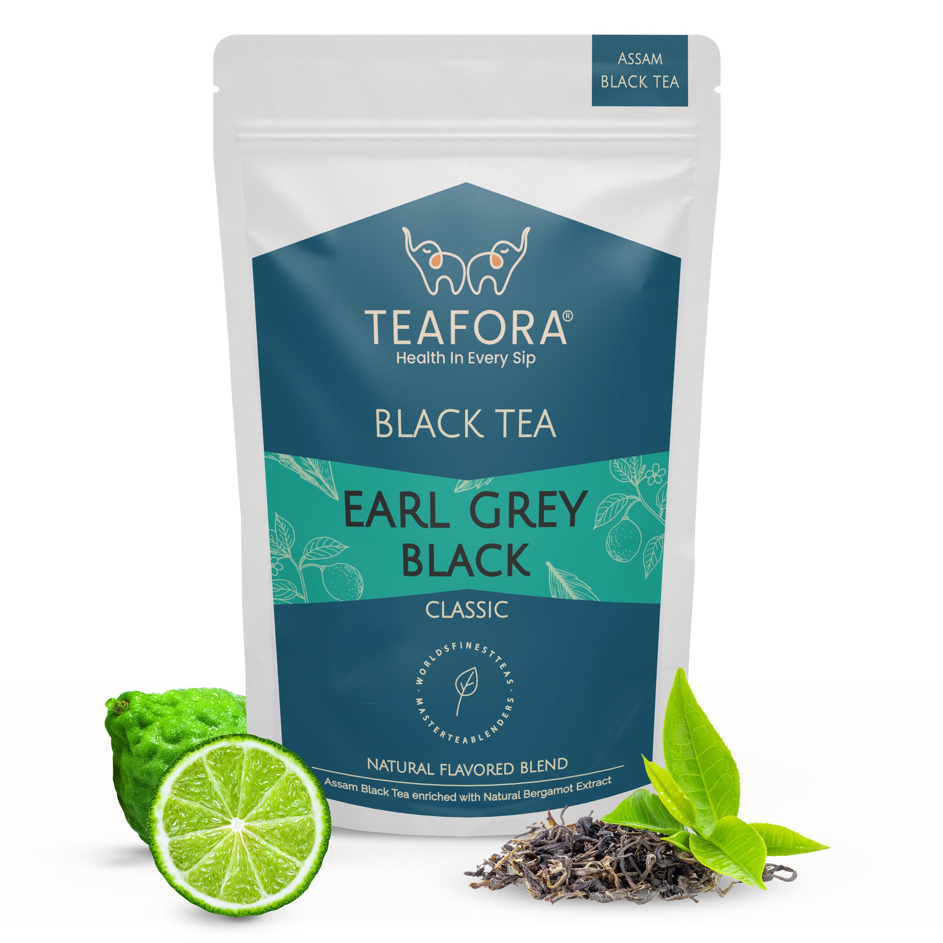 TEAFORA Earl Grey Black Tea | Assam Loose Leaf Black Tea Enriched with Natural Bergamot Extract | Full Bodied with Citrusy Notes | 100% NATURAL INGREDIENTS | Grocsy