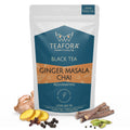 TEAFORA Ginger Masala Chai Tea | Assam CTC Loose Black Tea | Blended with Authentic Indian Spices | Indian Ginger Tea | 100% NATURAL INGREDIENTS | Grocsy