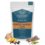 TEAFORA Ginger Masala Chai Tea | Assam CTC Loose Black Tea | Blended with Authentic Indian Spices | Indian Ginger Tea | 100% NATURAL INGREDIENTS | Grocsy
