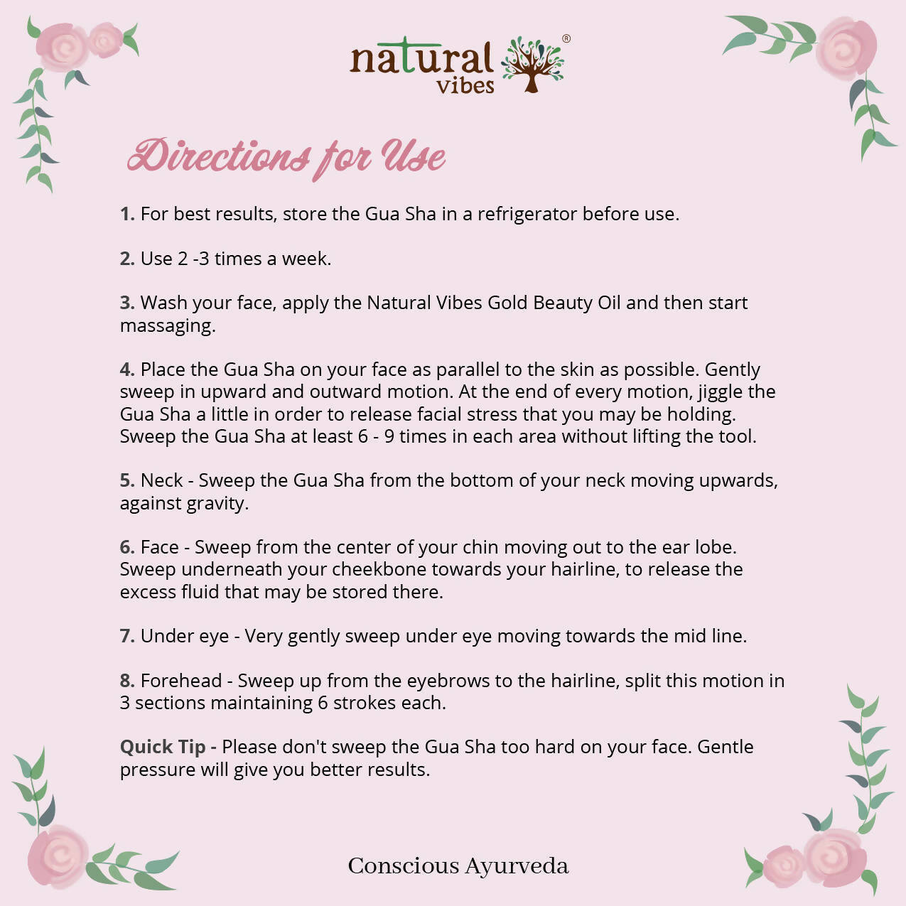 Natural Vibes Rose Quartz Gua Sha with Free Gold Beauty Elixir Oil | Grocsy