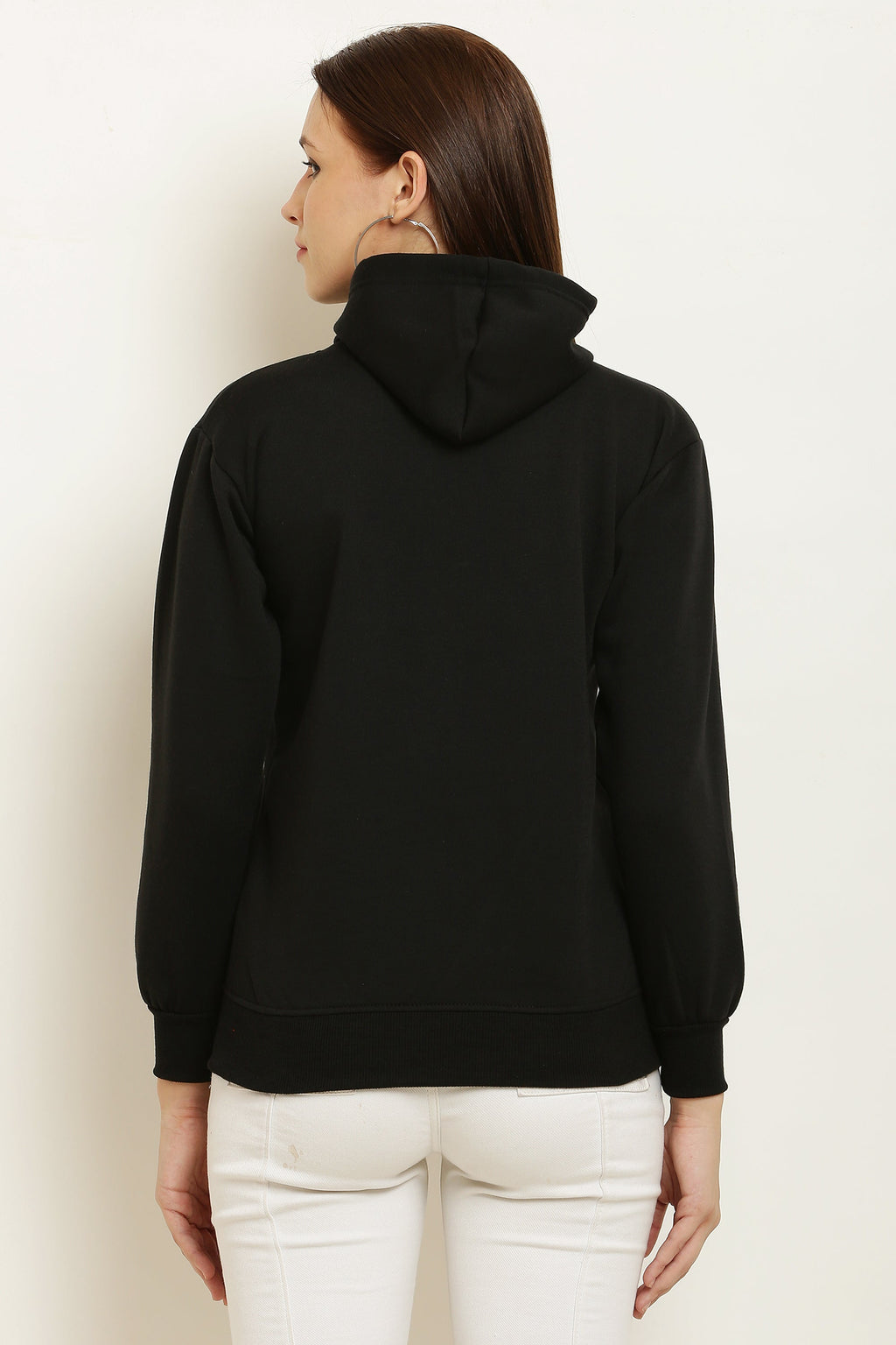 PAVONINE Black Color Bts-Design Pullover Hoodie Sweatshirt For Girls | Grocsy