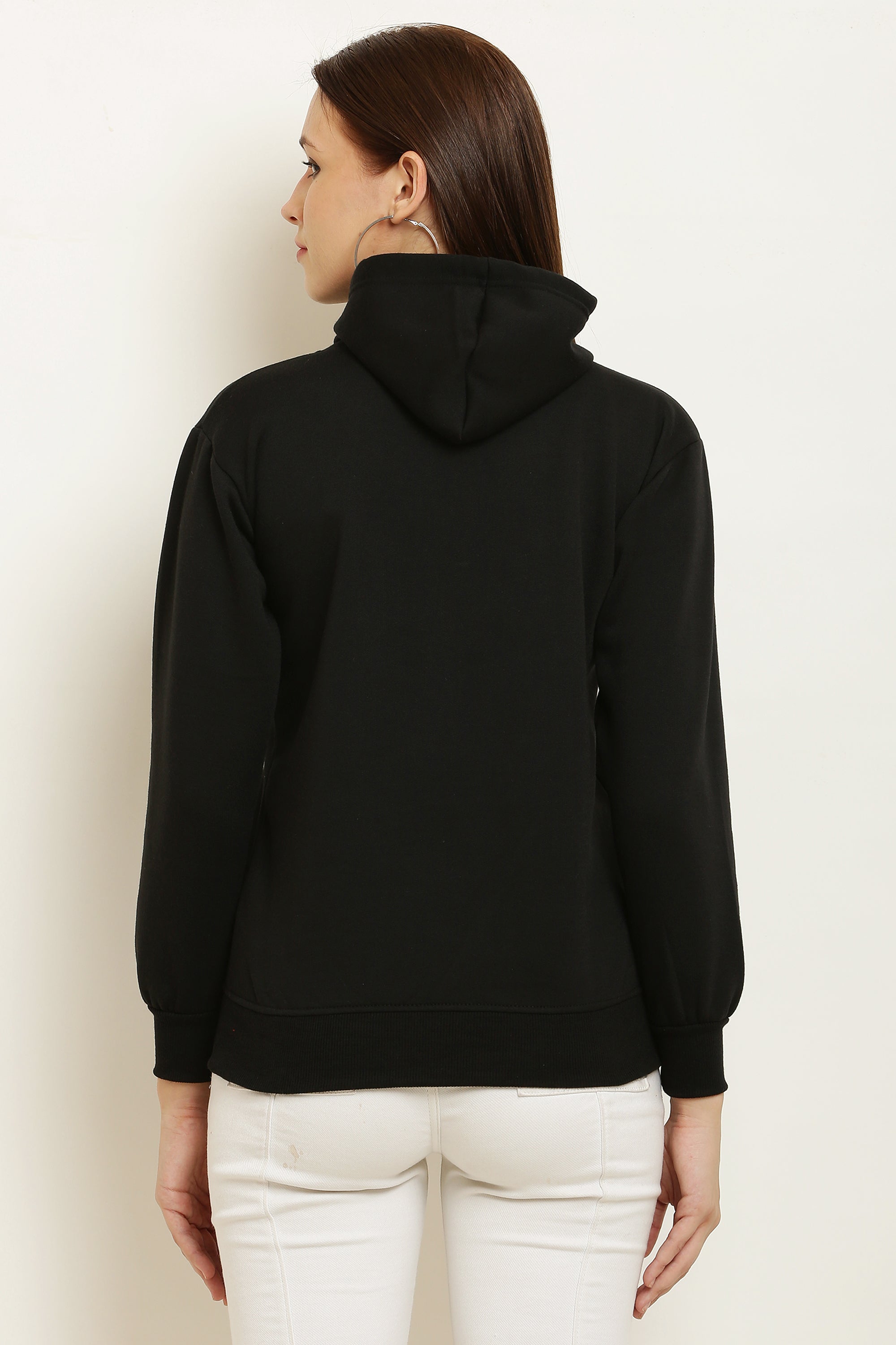 PAVONINE Black Color Bts-Design Pullover Hoodie Sweatshirt For Girls | Grocsy