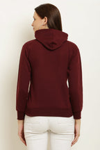 PAVONINE Maroon Color Bts-Design Pullover Hoodie Sweatshirt For Girls | Grocsy
