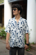 Fabmade Men’S Abstract Print Cuban Collar Shirt | Grocsy
