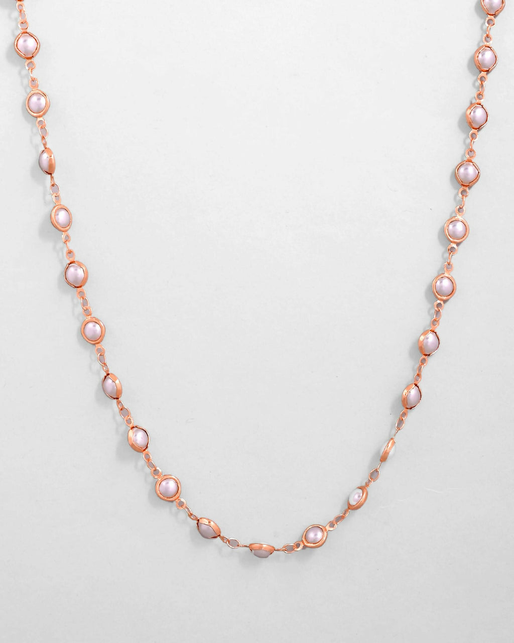 VOJ Gold-Polished Chain For Women With White Pearls | Grocsy