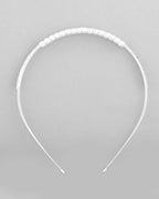 VOJ Silver Plated Pearl Studded Double Layer Hairband | Grocsy