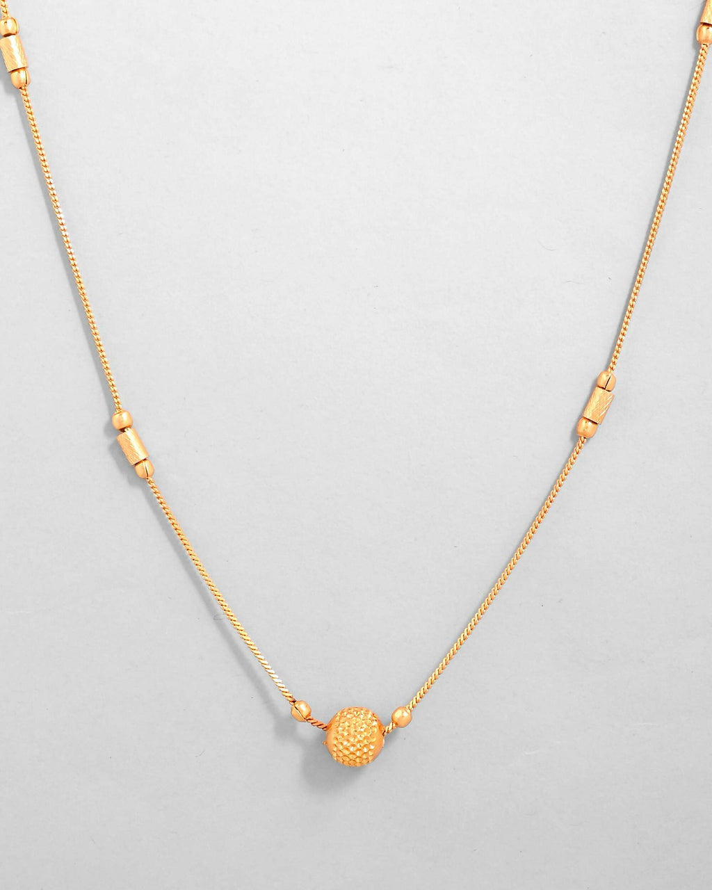 VOJ Gold-Polished Designer Piped Chain WithBig Gold Bead. | Grocsy