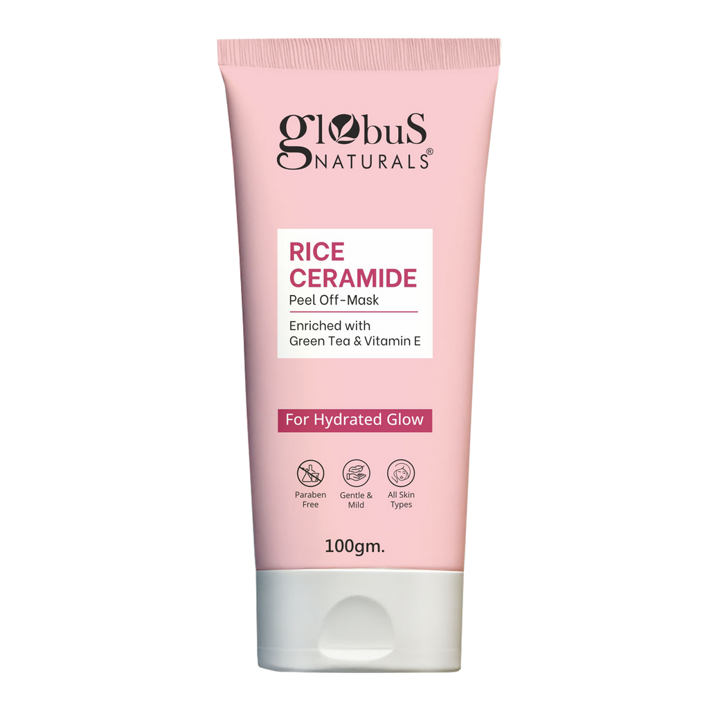 Globus Naturals Rice Ceramide Peel Off Mask, For Hydrated Glow Skin | Grocsy